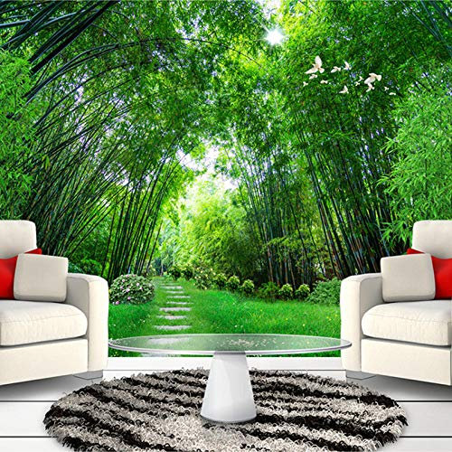 Papier peint Photo personnalisé 3D forêt de bambou vert grande peinture murale salon moderne papier peint mural pour murs papier de Contact 3D-430 * 300 cm