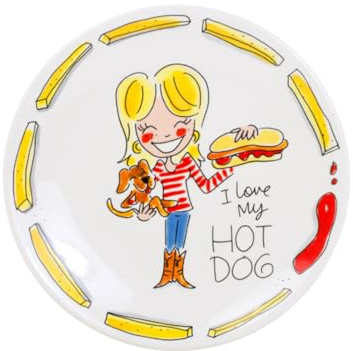 Blond Amsterdam Frühstücksteller Hot Dog, 22cm | Keramik, Snack Kollektion, Für Frühstück & Brunch, Mikrowellengeeignet, Handwäsche empfohlen