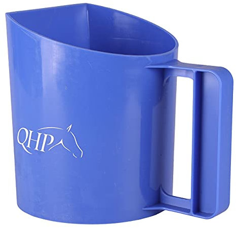 QHP Pelle à nourriture avec anse d'une capacité de 1 litre, un côté plat (bleu cobalt).