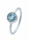 mantraroma Damen Ring Silber mit Stein blau Topas Edelstein blau schlicht modern