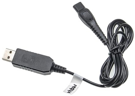 vhbw USB-Ladekabel kompatibel mit Philips HQ8260, HQ8270, HQ8290, HQ8445, HQ8825, HQ8830, HQ8835 Rasierer - Netzkabel, 100 cm, Schwarz