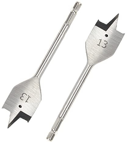 SagaSave 13MM Woodworking Spade Drill Bit, High Speed Carbon Steel Paddle Flat Bit, for Wood Plastic Foam Tiles Gypsum Board Softer Materials Cuts -1PCS Silver