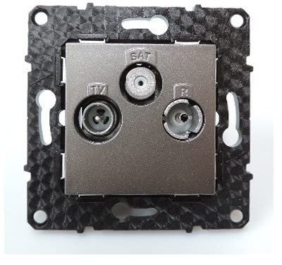Arnould - Prise TV-R-Sat Magnésium Sans Plaque Espace Evolution ARNOULD 64277
