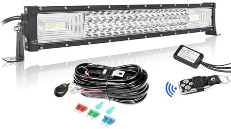 Willpower 🚗 LED-Stange, 56 cm, 270 W, mit Kabelbaum, Stroboskop, 12 V, 24 V, IP67, lange Reichweite, LED-Scheinwerfer, 6000 K, für 4 x 4 Traktoren, Auto, LKW, Boot, Offroad
