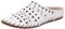 Gemini Damen Pantolette Sabot Leder Clog Cutouts 031195-02, Größe:39 EU, Farbe:Weiß