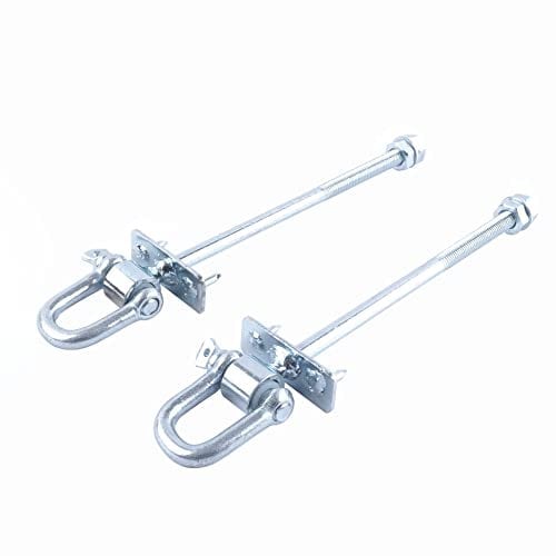 Bauster® 2 Stück Schwerlast-Edelstahl-Schwenkhaken M12 x 260 mm mit Schraube Edelstahl-Schwenkhaken für Holz- und Stahlträger, zum Aufhängen von Stuhlboxsäcken, Hakengewinde verzinkt