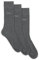 BOSS Herren 3P RS Uni CC Dreier-Pack mittelhohe Socken aus Stretch-Gewebe Grau 43-46