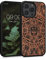 kwmobile Housse Compatible avec Apple iPhone 14 Pro Max Coque - Étui de Protection Rigide Antichoc avec Cadre en TPU - Marron Clair-Noir