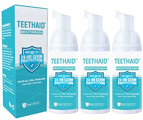 Teethaid MundspüLung, Teethaid Mundwasser, Teethaid Mouthwash, Zahnaufhellung Zahnpasta, MundspüLung WeißE ZäHne FüR Frischen Atem, Zahngesundheit, Mundpflege (3pcs)