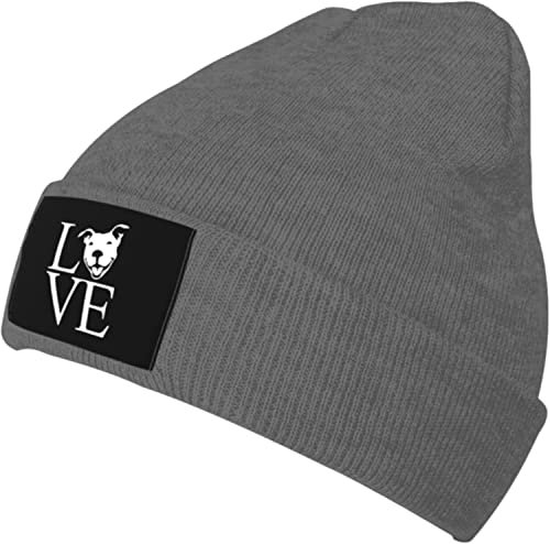 YINGD Strickmütze Love Pit Bull Beanie Mütze Weiche Wintermütze Unisex für Männer Frauen, #125, One size