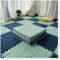 Lot de 10 Tapis Doux à Poils Longs, Carreaux De Moquette Moelleux Imbriqués, Carreaux De Sol Antidérapants pour Jeu De Puzzle, Tapis Sensoriel pour Salle Sensorielle(Color:Vert Clair+Bleu Marine)