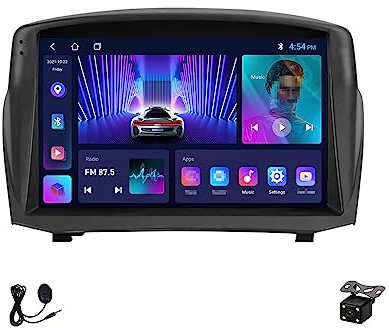 Plusfish Android Car Stereo 9 Inch Touchscreen Bluetooth Car Radio for Ford Fiesta Mk 6 2009~2018 GPS In-Dash Navigation FM Radio Mirror Link DSP, with Backup Camera+Microphone,WIFI,1G+16G