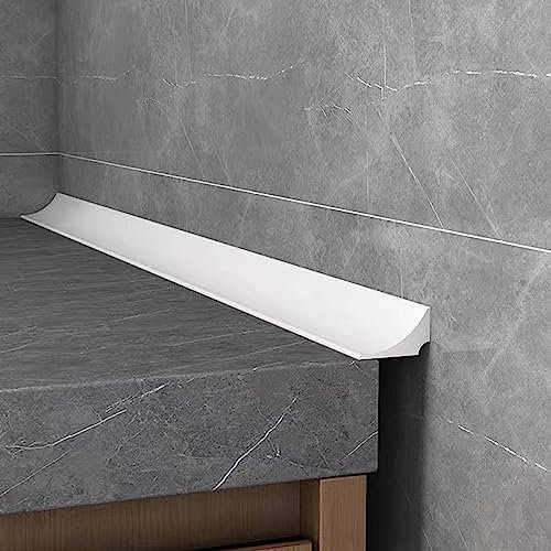 WOLAIYE Joint d’étanchéité pour évier, douche, isolation imperméable pour salle de bain, bande en silicone pliable, protection anti-éclaboussures Blanc 1 m