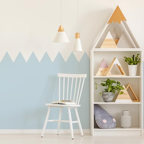 Muralo - Wandtatto für Kinderzimmer für Mädchen und Jugend - Wandsticker, Wandaufkleber Zickzack Tapete für Kindergärten, Schulaula, Schule, Boho Stil - Br.120cm x Hö.120cm - Blau
