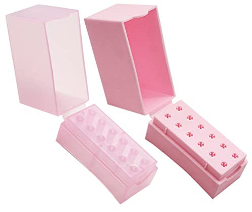 2pcs Nail Drill Bit Holder Storage Box Practical Organizer for Nail Polishing Portable Display Case for Manicure Supplies for Salon and Home Use
