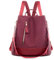 SODOLLEE Damen Rucksack Anti Diebstahl Backpack Mehrere Taschen Frauen Daypack Causal Mädchen Wasserdicht PU Leder Leichter Schulrucksack für Universität Reisen Rot