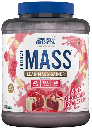 Applied Nutrition Mass Gainer Critical Mass Professional – Protein Pulver | Weight Gainer, Reine Muskelmasse (2.4kg, White Chocolate & Raspberry)