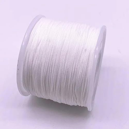 birnn 0,4–1,5 mm, 10 m/Los, weißer Nylonschnurfaden, chinesischer Knoten, Makramee-Schnur, Armband, geflochtene Schnur, DIY-Quasten, Perlenfaden, weiß, 0,4 mm (10 m)