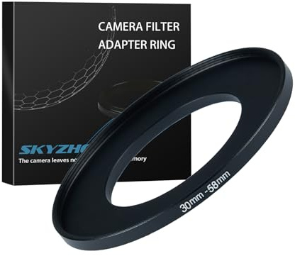Adaptateur de filtre en métal 30 mm à 58 mm compatible avec tous les filtres UV, CPL, ND, pare-soleil, objectif fileté, etc. (30 mm à 58 mm)