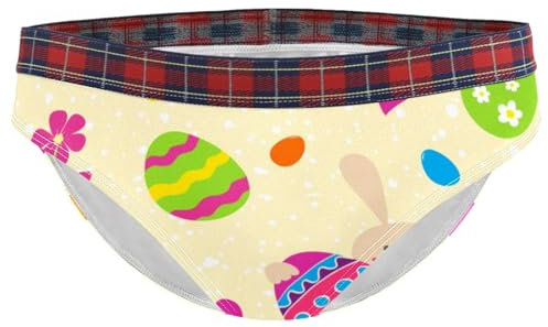 Damen Slip Unterwäsche Osterhase und Eier Unterhosen Weiche Höschen für Frauen, multi, 46