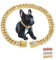 WeimoMonkey Hundehalsband, Diamant-Halskette, Metall, kubanisches Glieder-Hundehalsband, 13 mm breit, Haustierschmuck für Welpen, kleine, mittelgroße und große Hunde, Katzen, Gold (55,9 cm)