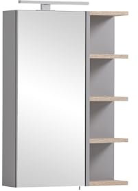 Schildmeyer Balto Spiegelschrank 157387, Platingrau/Wildeiche Dekor, 49,7 x 16,0 x 74,4 cm