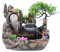 Zimmerbrunnen mit Beleuchtung und Pflanzen, Tischbrunnen Wasserfall Zimmerspringbrunnen Indoor für Zuhause, Büro