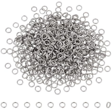 UNICRAFTALE 500pcs Anneaux de Saut Fendu Acier Inoxydable 4mm Double Boucle Mini Porte Clés Petits Connecteurs Métalliques Anneaux pour Porte Clés Bijoux Colliers Bracelets Boucles D'Oreilles
