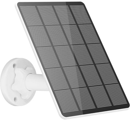 Panneau solaire 5 W pour caméra de sécurité, chargeur solaire USB IP65 étanche avec connecteur de port micro USB et USB-C, câble de 2,8 m, support de sécurité réglable à 360° pour intérieur et