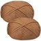 Häkelgarn Baumwolle Wolle zum Häkeln Chenille 2x50g Häkelwolle,Crochet Yarn Dickes Baumwoll-Nylon-Mischgarn Häkelgarn für Anfänger Braunes Garn