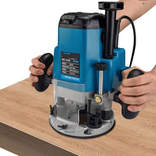 2200w Cordless Compact Router, 6-Gang-Einstellung, Tiefeneinstellung Getriebe, Holz Fräser Beschneiden Maschine, Mit 15 Fräser, Präzisionsskala, Für Holzbearbeitung Nuten, Trimmen, Schnitzen