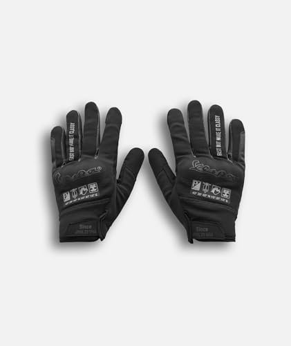 PIAGGIO original Handschuhe DEC Collection Gloves für Vespa Rollerfahrer Touchscreen kompatibel (schwarz, S)