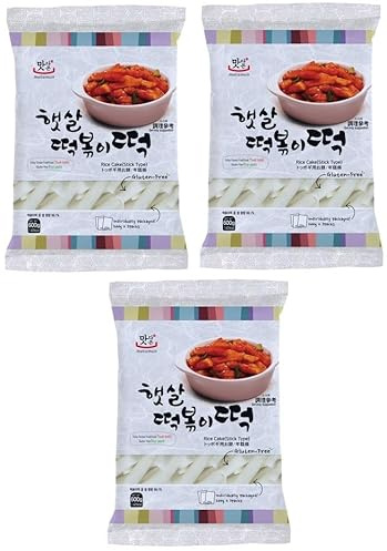 yoaxia ® 3er Pack - Topokki Reiskuchen Banh Gao (3x 600g) Tteokbokki koreanische Reiskuchen in Stangen - Korean Rice Cake Stick Type - yoaxia