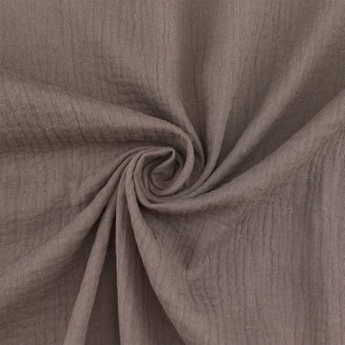 Musselin Stoff Sunny, Double Gauze, uni rauchbraun (Länge am Stück: ab 50cm / Breite: 130cm)