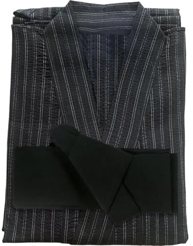 Zghhc 1 Juego De Kimono Tradicional Japonés Yukata para Hombres, De Baño Larga Yukata Suelta con Cinturón para Cosplay De Sauna En Casa