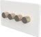 Flat Trailing Edge 2 Way LED Dimmer Switch Rotary Push On/Off for Dimmable LED and Halogen Lights - White/Brass 4-Gang