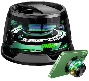 G200 Mini Magnetic Bluetooth Speaker with LED Lights Portable Wireless Phone Stand Gaming Speaker with Magnetic Adsorption for Phones Metal Surfaces Compatible with MagSafe for Travel Outdoor Home