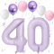 Foil Palloncini Numeri 40 Viola, VUCDXOP 101 CM Palloncino Numero 40, Palloncini Compleanno 40 Anni, Grande Gonfiabili Foil Palloncini Numeri 40 Festa per Anniversario Compleanno Decorazioni