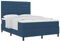 vidaXL Blaues Polsterboxspringbett mit Matratze und Kopfteil 160X200 cm Stoff Zeitgenössisches Stylisches Design Schaumgefüllt Perfekt für Moderne Schlafzimmermöbel Reißverschlussbezug Protektor Pad