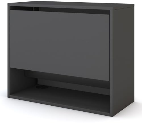 ASSMANN Wandsekretär Cubas Basic 74x80cm Schwarz Anthrazit, TÜV-Zertifiziert, fertig montiert für Homeoffice