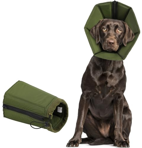KONVINIT Halskrause Hund Weich Nach OP Halskrage für Hunde Leckschutz mit atmungsaktivem Anti Leckschutz Hund, leicht zu reinigen – Hundekragen ideal für kleine, mittlere & große Hunde, Grün, XL