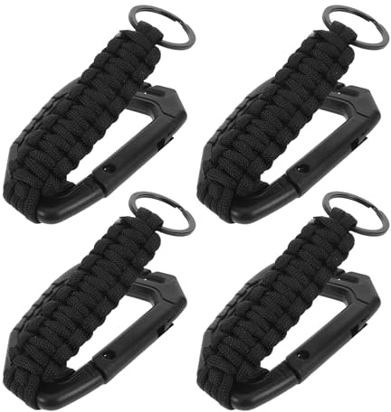 HEMOTON 4 Pièces Porte-Bouteille Mousqueton Métallique avec Sangle Réglable Crochet Suspendu Sécurisé pour Randonnée Camping Voyage Plein Air