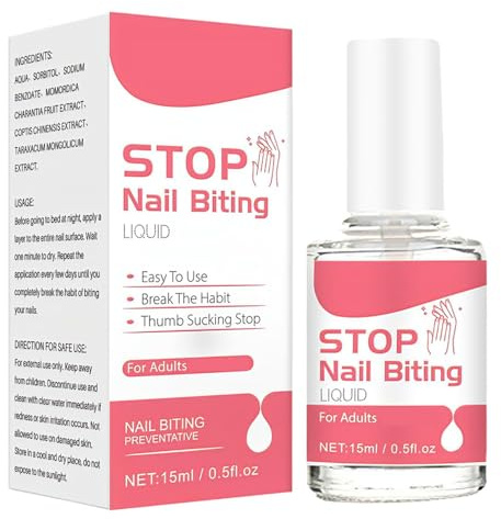 Stop Biting Nails, Quick-Dry Nail Bitter Water - Nail Biting Solution - Anti Nail Biting Polish - Clear Varnish to Avoid Nail Biting - Discourages Thumb Sucking