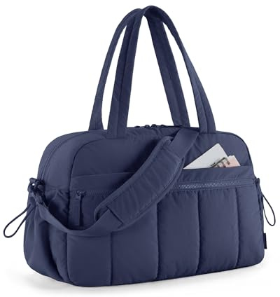 BAGSMART Puffer Reisetasche, Sporttasche Damen 24L Weekender Wickeltasche | Wasserabweisend Travel Bag Handgepäck Gym Bag Kliniktasche Geburt Krankenhaustasche Mit PVC Nasse Tasche Für Fitness