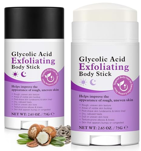 Glykolsäure-Exfoliating Body Stick,Exfoliant-Lotion Stick Cream,Glättet raue Haut,Reduziert Pickel,Effekt für strahlendeHaut,BodyCare für Achseln,Beine und Körper,Hautverträglich für empfindliche Haut