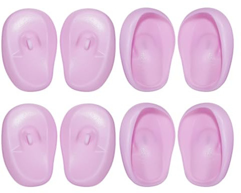 HOMSFOU Protege Oreille en Silicone Non Glissant pour Coiffure et Coloration, Cache-oreilles Réutilisables 4 Paires pour Salon et Usage Domestique