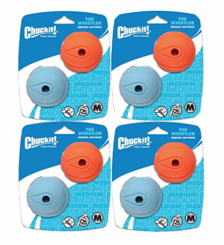 Chuckit! Dog Fetch Toy WHISTLER BALL Noisy Play Fits Launcher MEDIUM 8 Balls