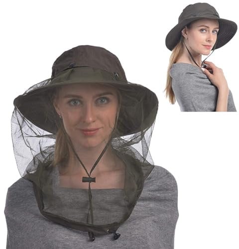 USHAKE Unisex Head Net Hat with Hidden Mesh Sonnenhut, grün, 60