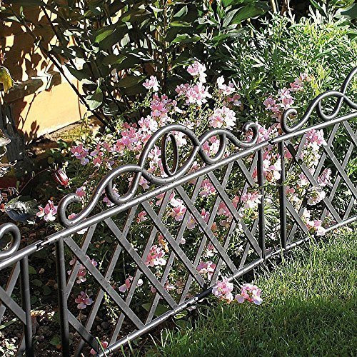 garden mile décoratif Style Victorien Grillage de Jardin pelouse Bordure Noir ou Blanc Palissade, Fer forgé Effet CREUSAGE Panneaux pour pelouses, Bordures, parterres Fleurs et Pierres. 45cm x 35cm à