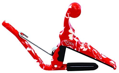 Kyser Quick-Change Capo for ukuleles, Red Hibiscus, KURHA